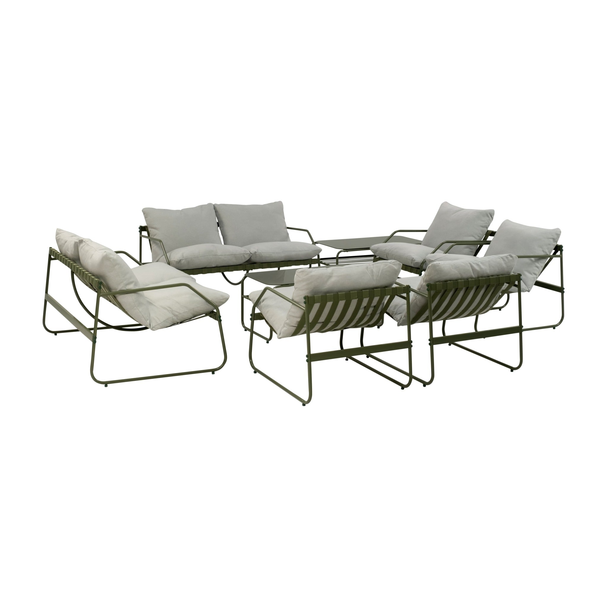 Conjunto de Jardín Genova Deluxe 8 Plazas — Cuerda Sintética y Acero | 2 Sofás, 4 Sillones y Mesa — vista 6