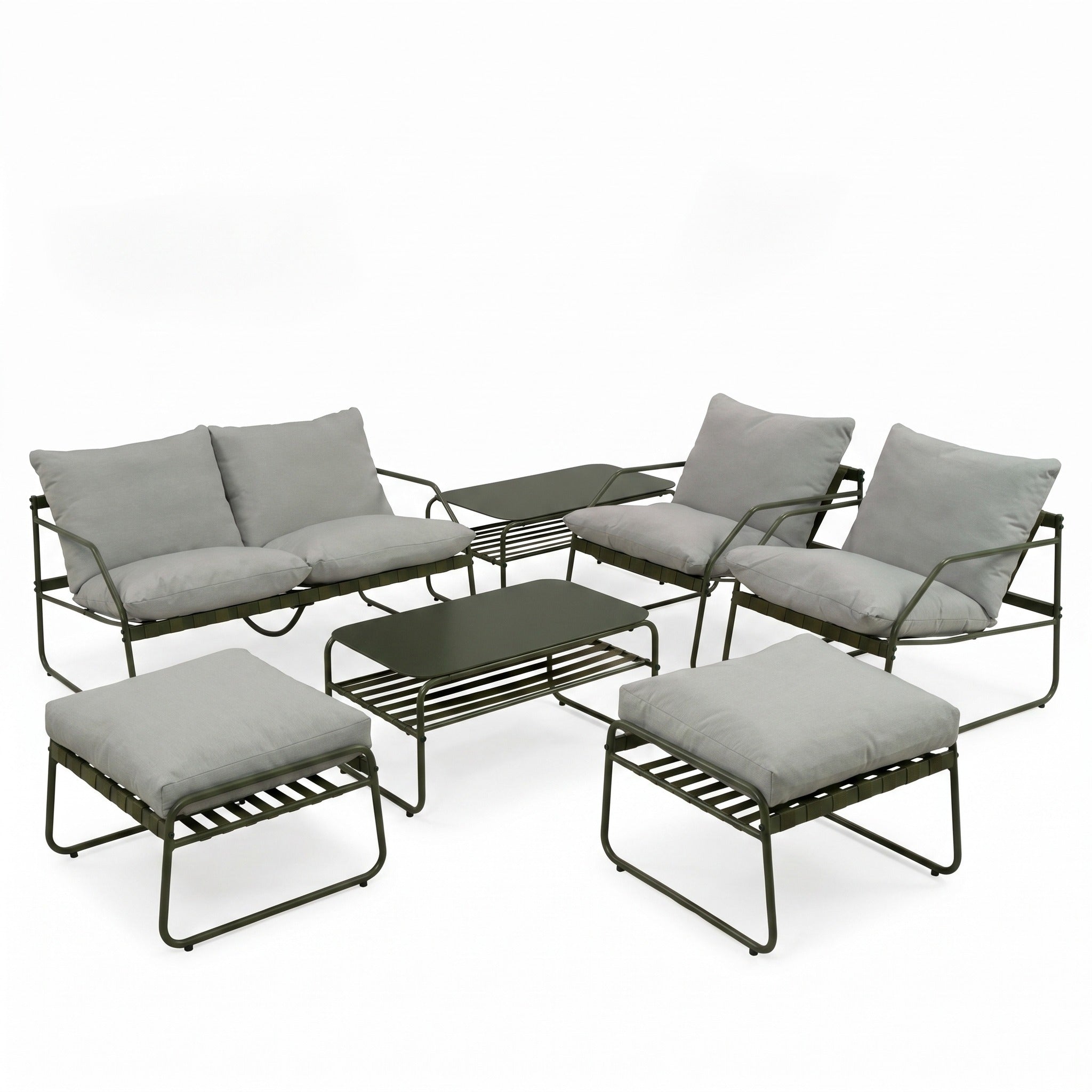 Conjunto de Jardín Genova Deluxe 8 Plazas — Cuerda Sintética y Acero | 2 Sofás, 4 Sillones y Mesa — vista 7