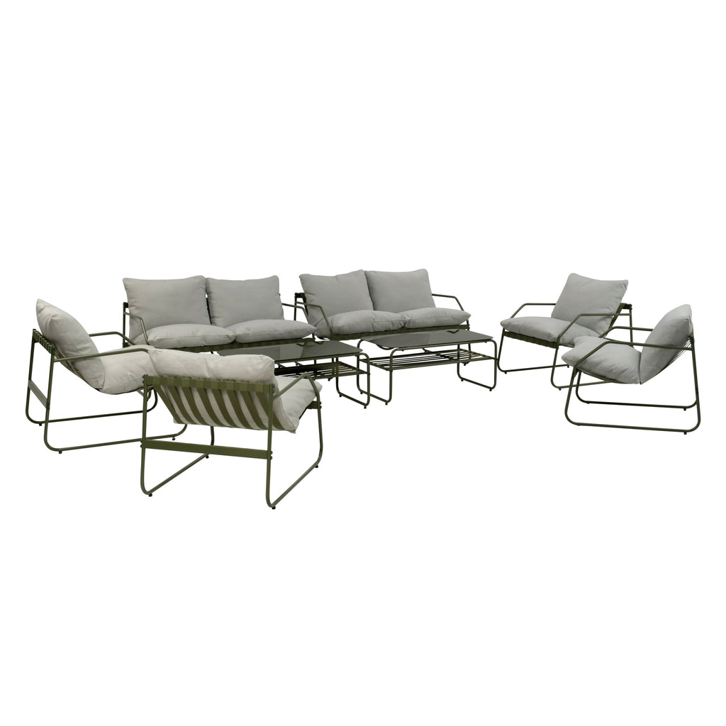 Conjunto de Jardín Genova Deluxe 8 Plazas — Cuerda Sintética y Acero | 2 Sofás, 4 Sillones y Mesa — vista 8
