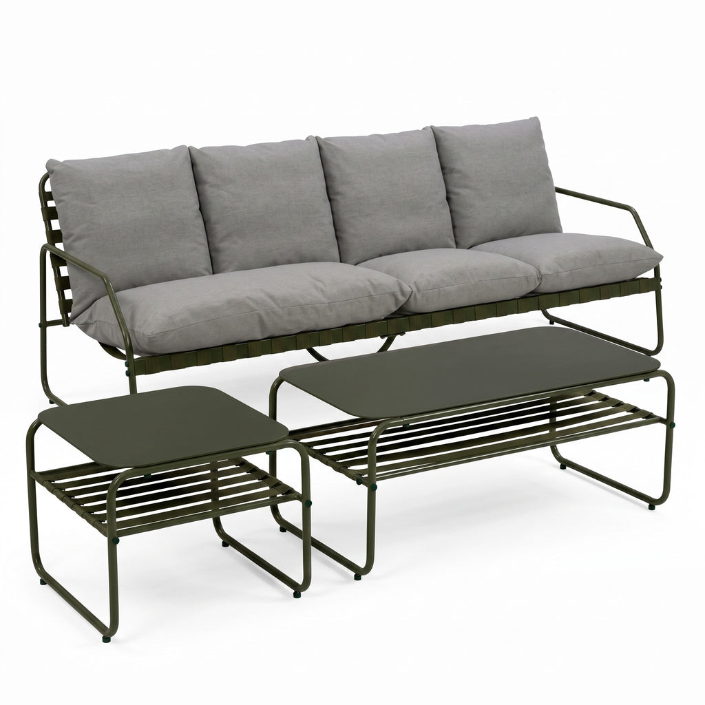 Conjunto de Jardín Genova Deluxe 8 Plazas — Cuerda Sintética y Acero | 2 Sofás, 4 Sillones y Mesa — vista 9