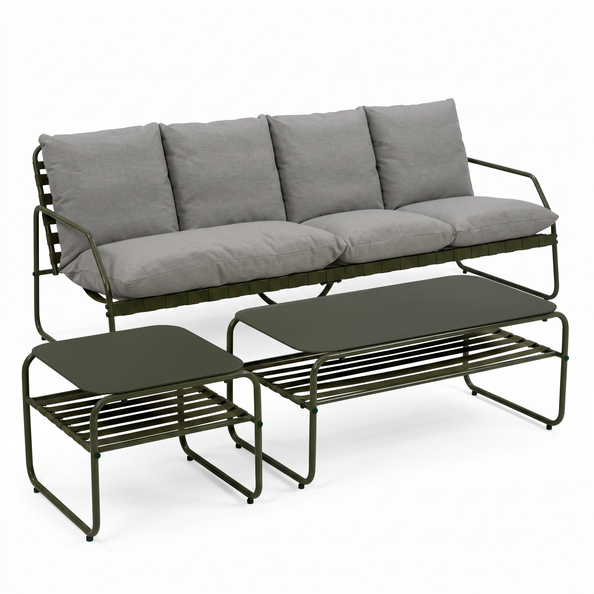 Conjunto de Jardín Genova Deluxe 8 Plazas — Cuerda Sintética y Acero | 2 Sofás, 4 Sillones y Mesa — vista 9