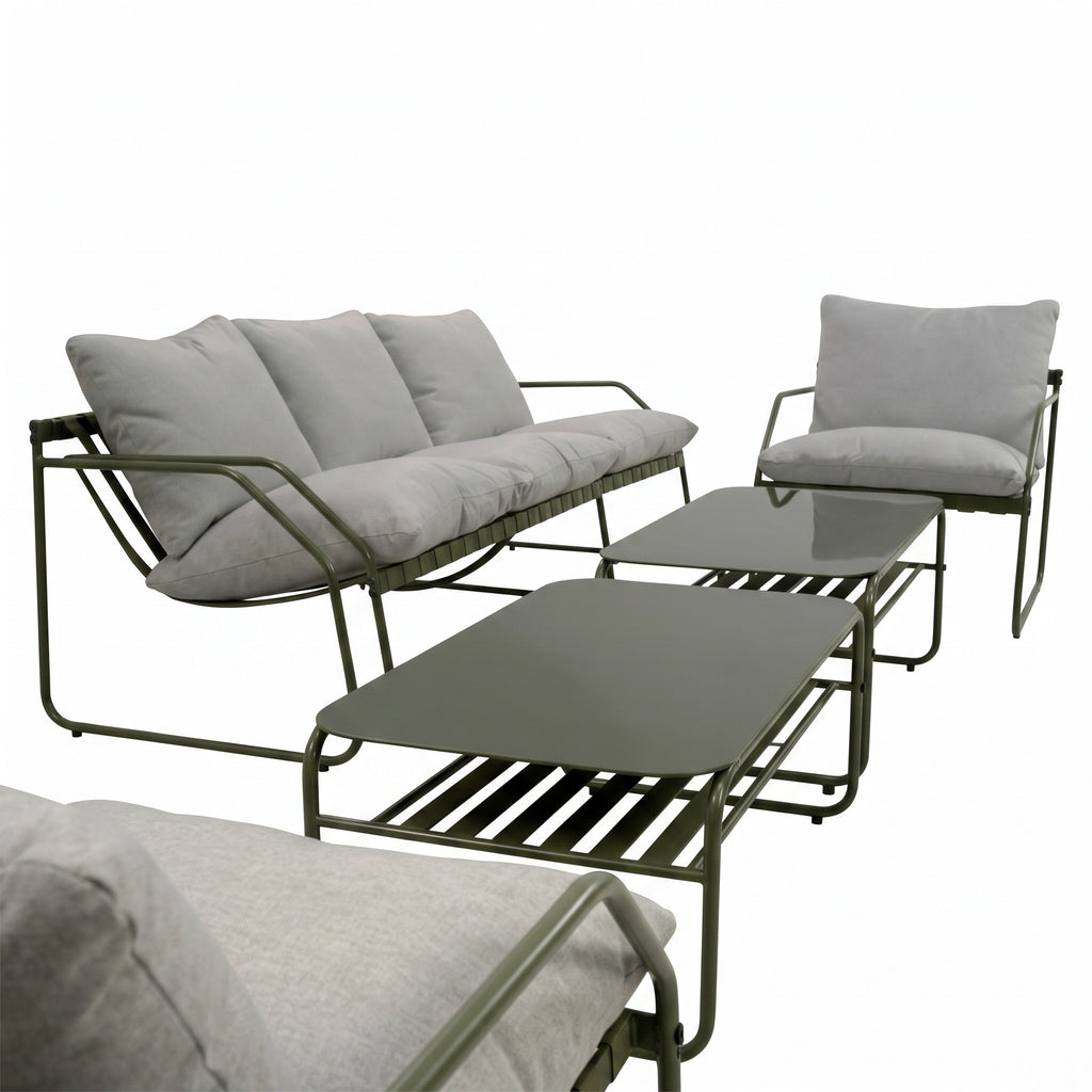 Conjunto de Jardín Genova Deluxe 8 Plazas — Cuerda Sintética y Acero | 2 Sofás, 4 Sillones y Mesa — vista 10