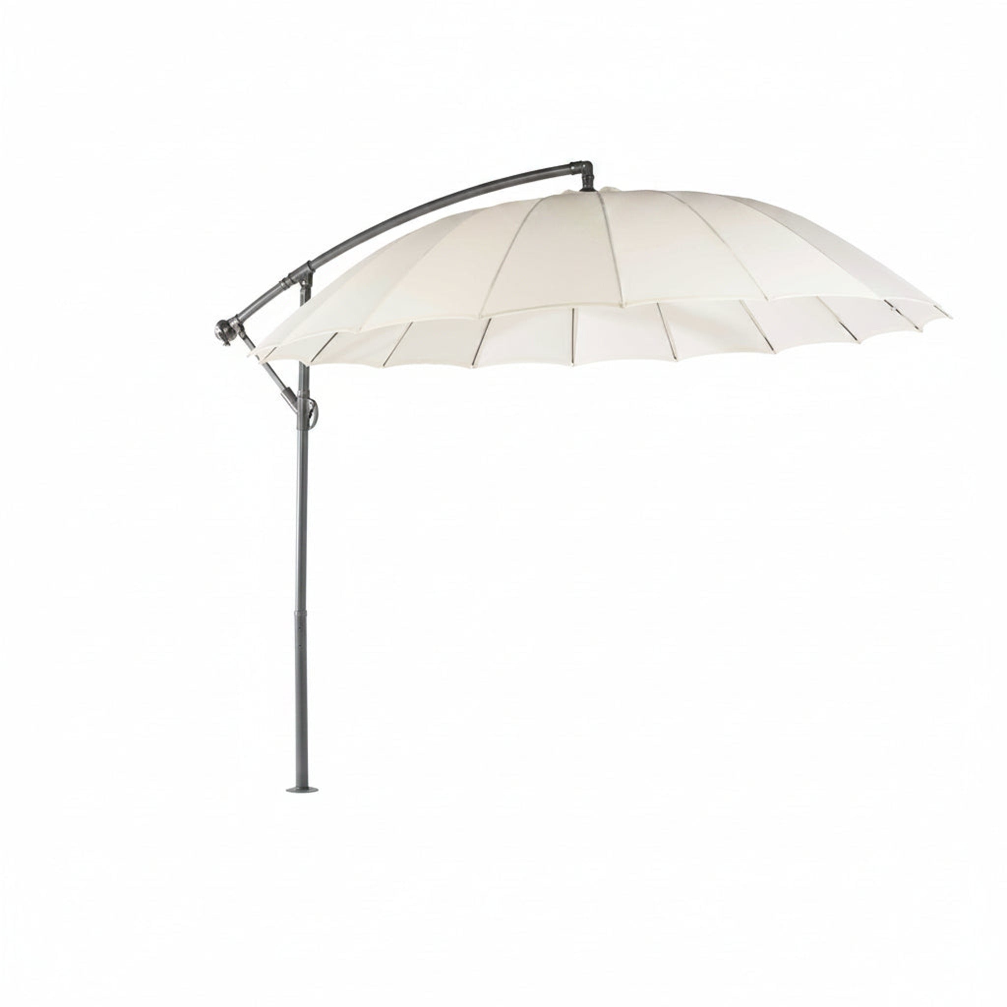 Parasol de Jardín Cordoba 3m con Manivela y Protección UV — Aluminio y Poliéster | Blanco — vista 2