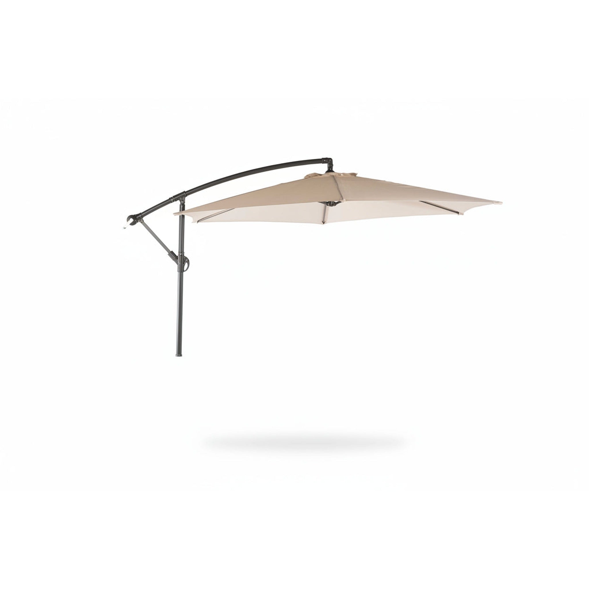 Parasol de Jardín Aura 3m con Manivela y Protección UV — Acero y Poliéster | Blanco y Beige — vista 2