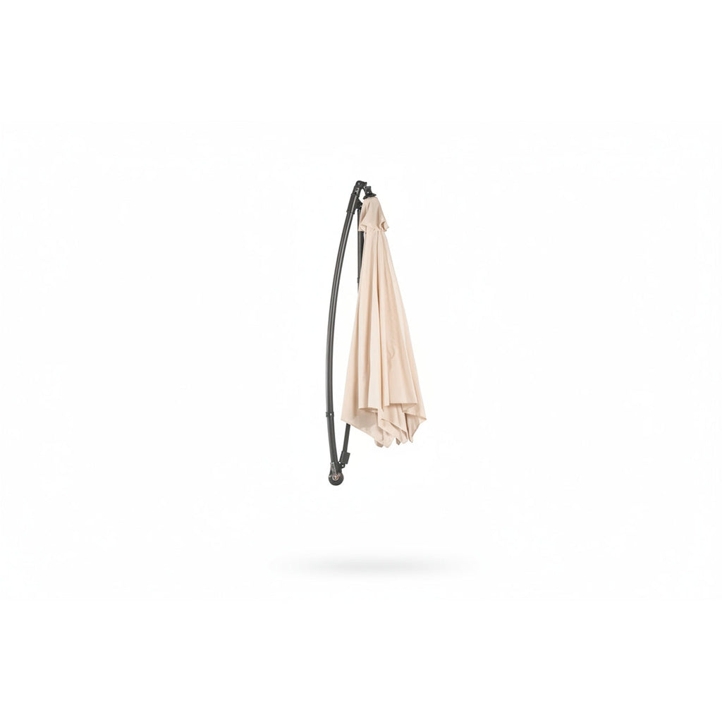 Parasol de Jardín Aura 3m con Manivela y Protección UV — Acero y Poliéster | Blanco y Beige — vista 3