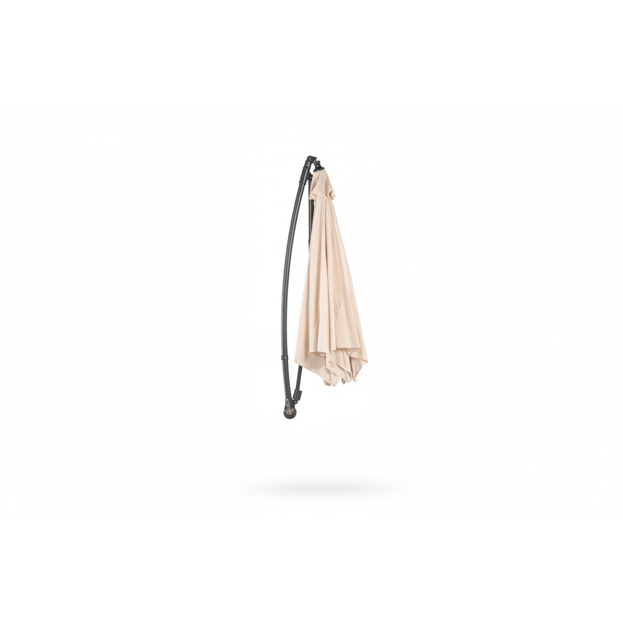 Parasol de Jardín Aura 3m con Manivela y Protección UV — Acero y Poliéster | Blanco y Beige — vista 3