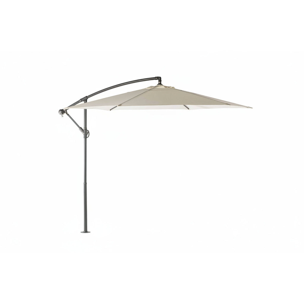 Parasol de Jardín Aura 3m con Manivela y Protección UV — Acero y Poliéster | Blanco y Beige — vista 4