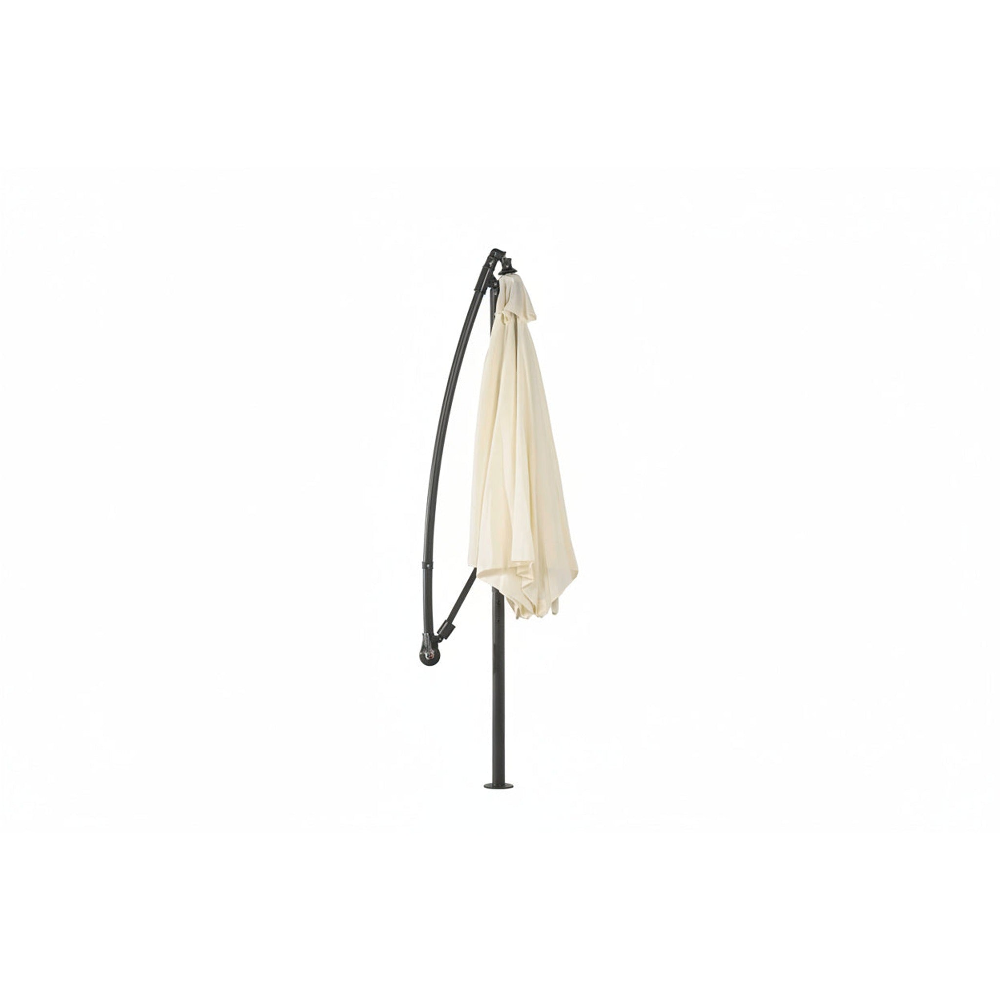 Parasol de Jardín Aura 3m con Manivela y Protección UV — Acero y Poliéster | Blanco y Beige — vista 5