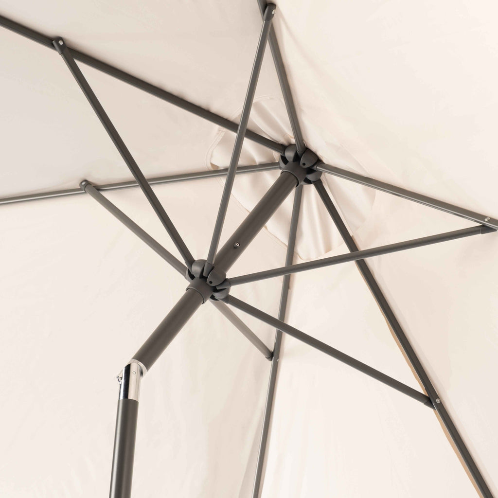 Parasol de Jardín Aura 3m con Manivela y Protección UV — Acero y Poliéster | Blanco y Beige — vista 6