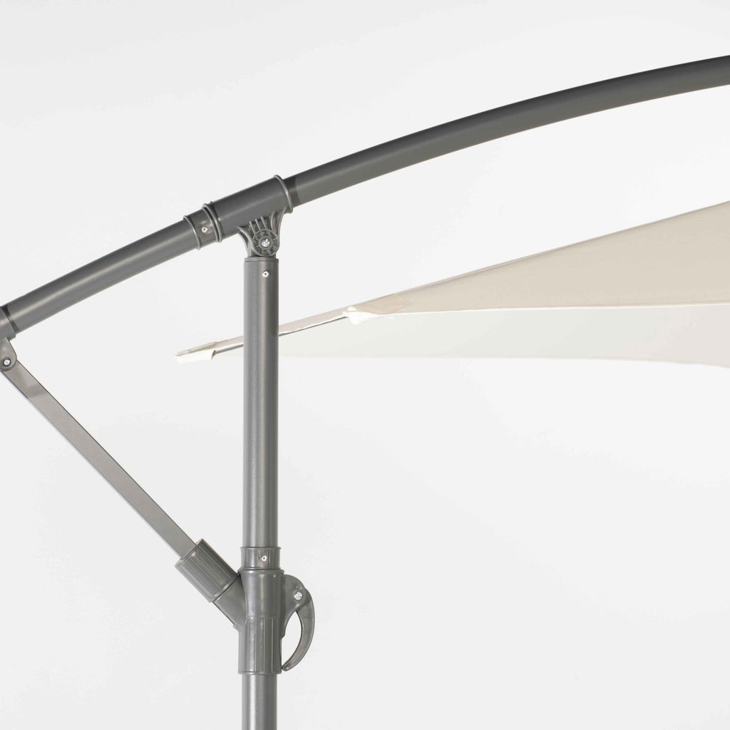 Parasol de Jardín Aura 3m con Manivela y Protección UV — Acero y Poliéster | Blanco y Beige — vista 9