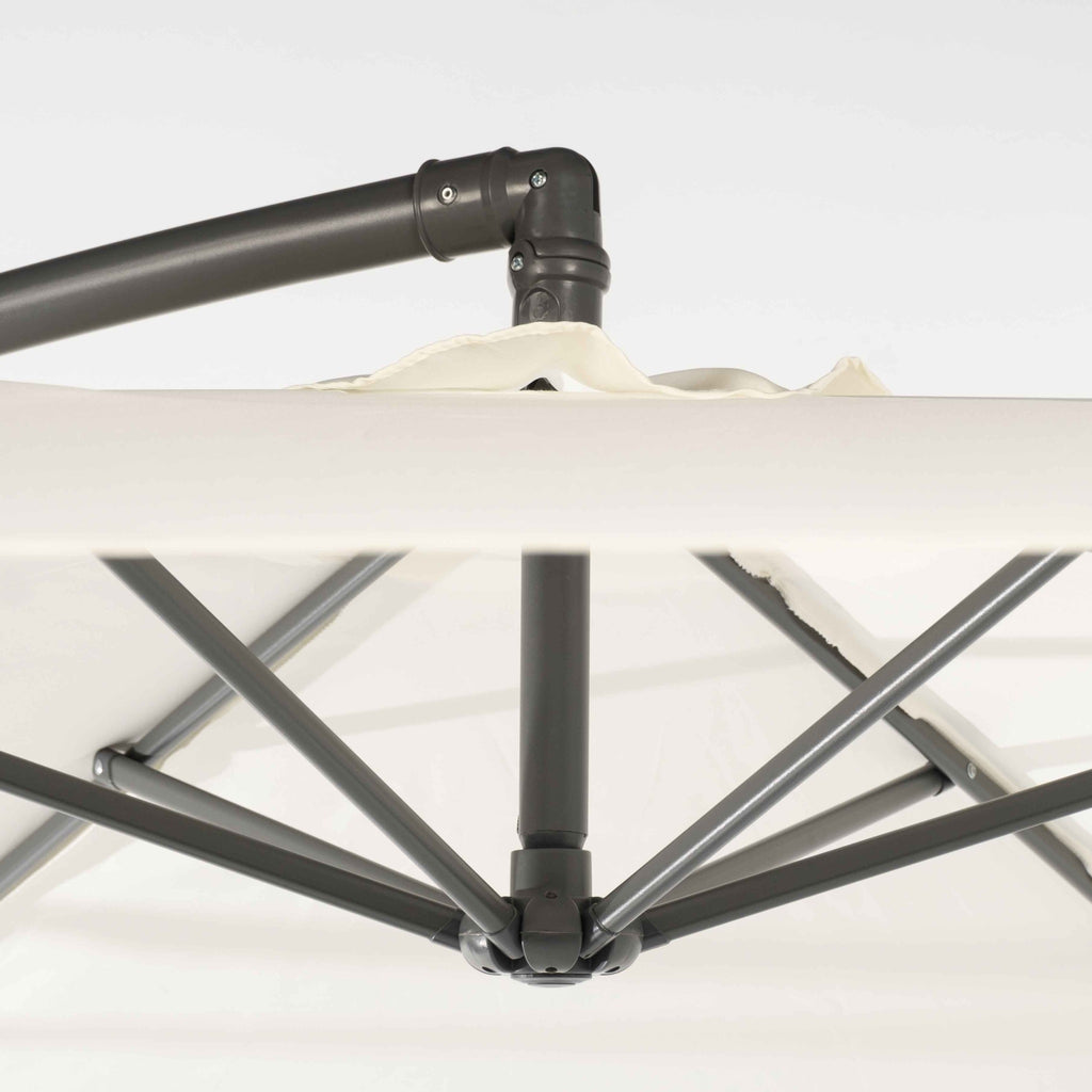 Parasol de Jardín Aura 3m con Manivela y Protección UV — Acero y Poliéster | Blanco y Beige — vista 10