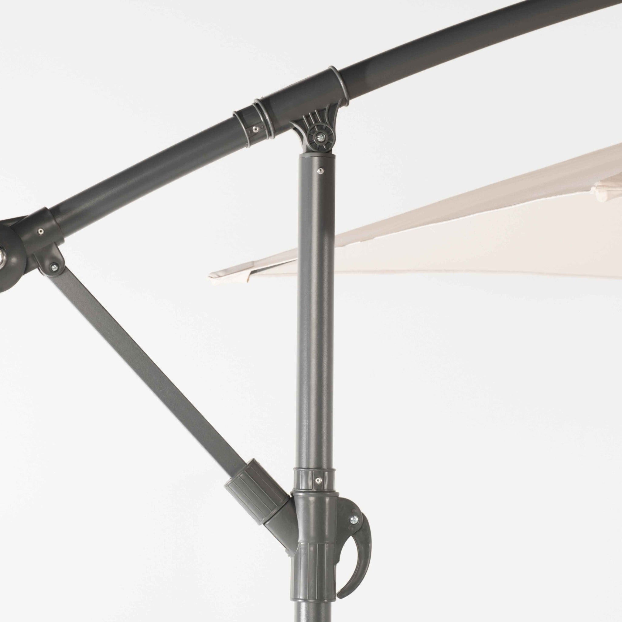 Parasol de Jardín Aura 3m con Manivela y Protección UV — Acero y Poliéster | Blanco y Beige — vista 14