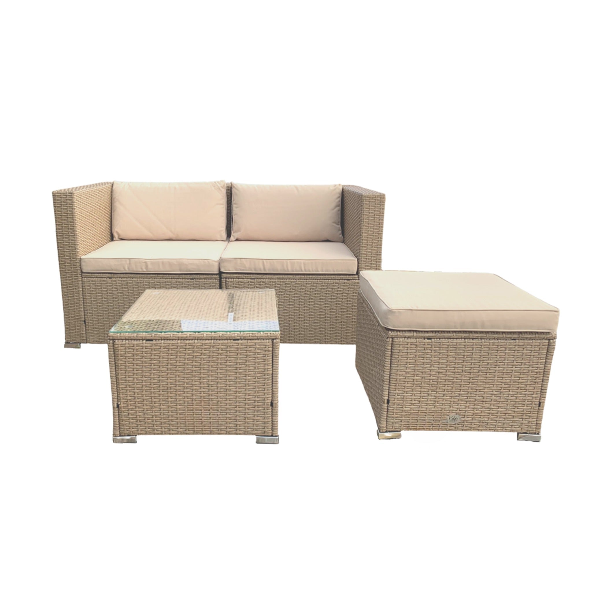 Conjunto de Jardín Ravello Doble — Sofás y Mesa | Ratán Sintético