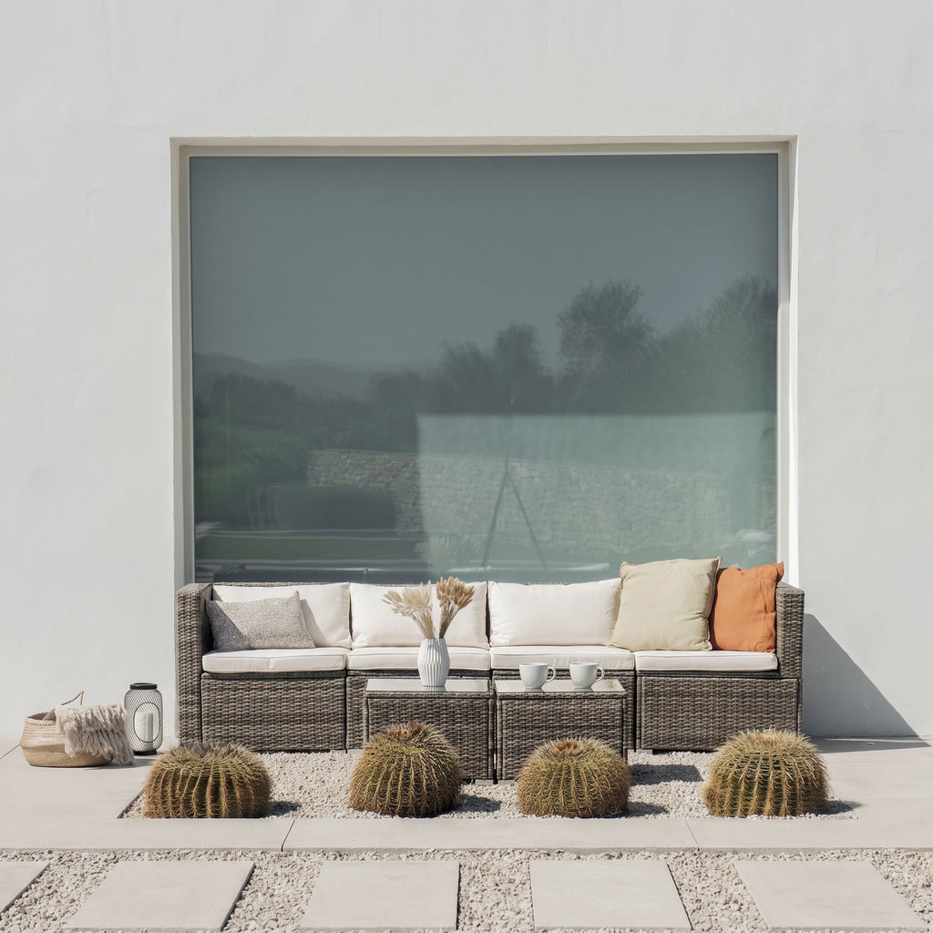 Sofá de Jardín Ravello Cuádruple con Doble Mesa — Ratán Sintético — vista 9