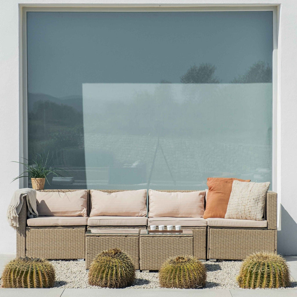 Sofá de Jardín Ravello Cuádruple con Doble Mesa — Ratán Sintético — vista 13