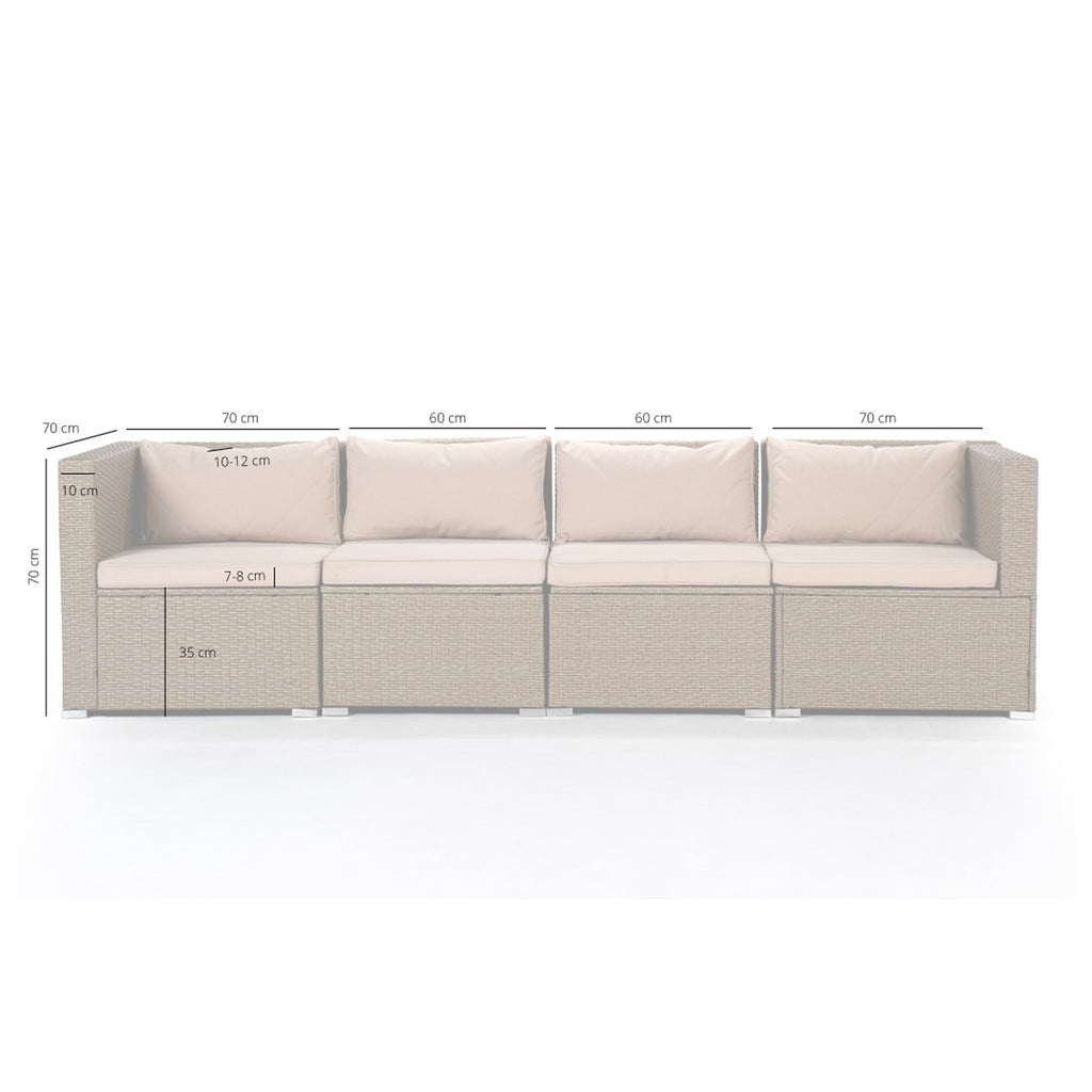 Sofá de Jardín Ravello Cuádruple — Modular | Ratán Sintético — vista 7