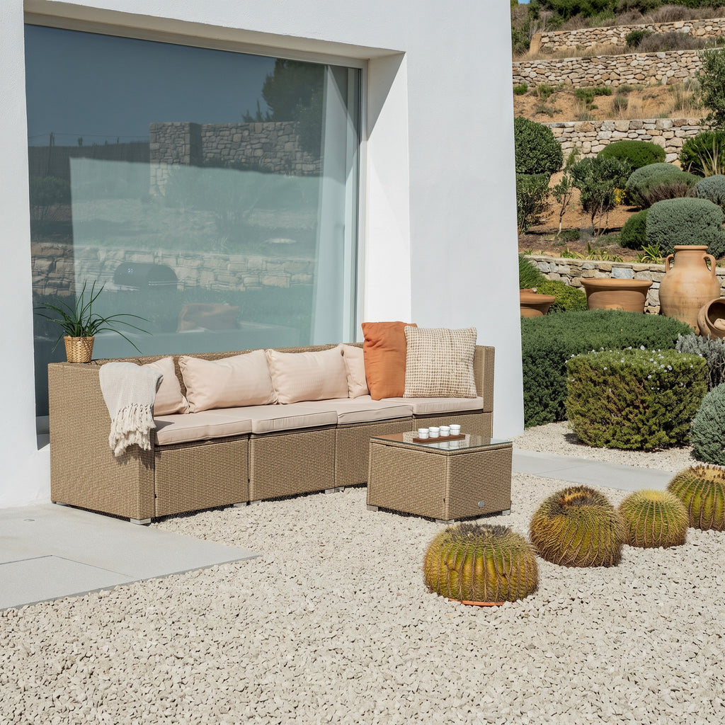 Sofá de Jardín Ravello Cuádruple con Mesa — Ratán Sintético — vista 11