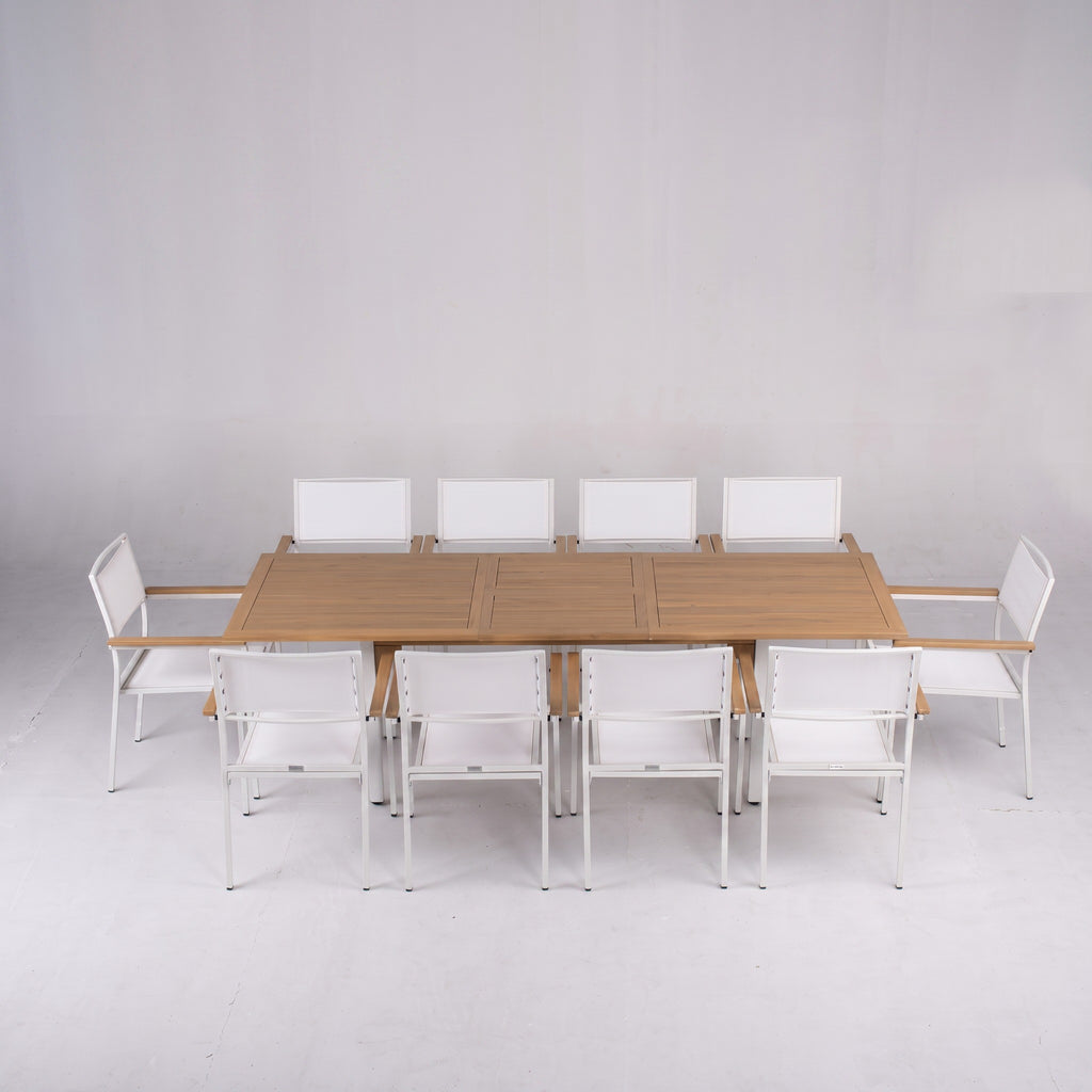 Comedor de Jardín Niza 10 Plazas — Mesa y Sillas Apilables | Blanco — vista 2