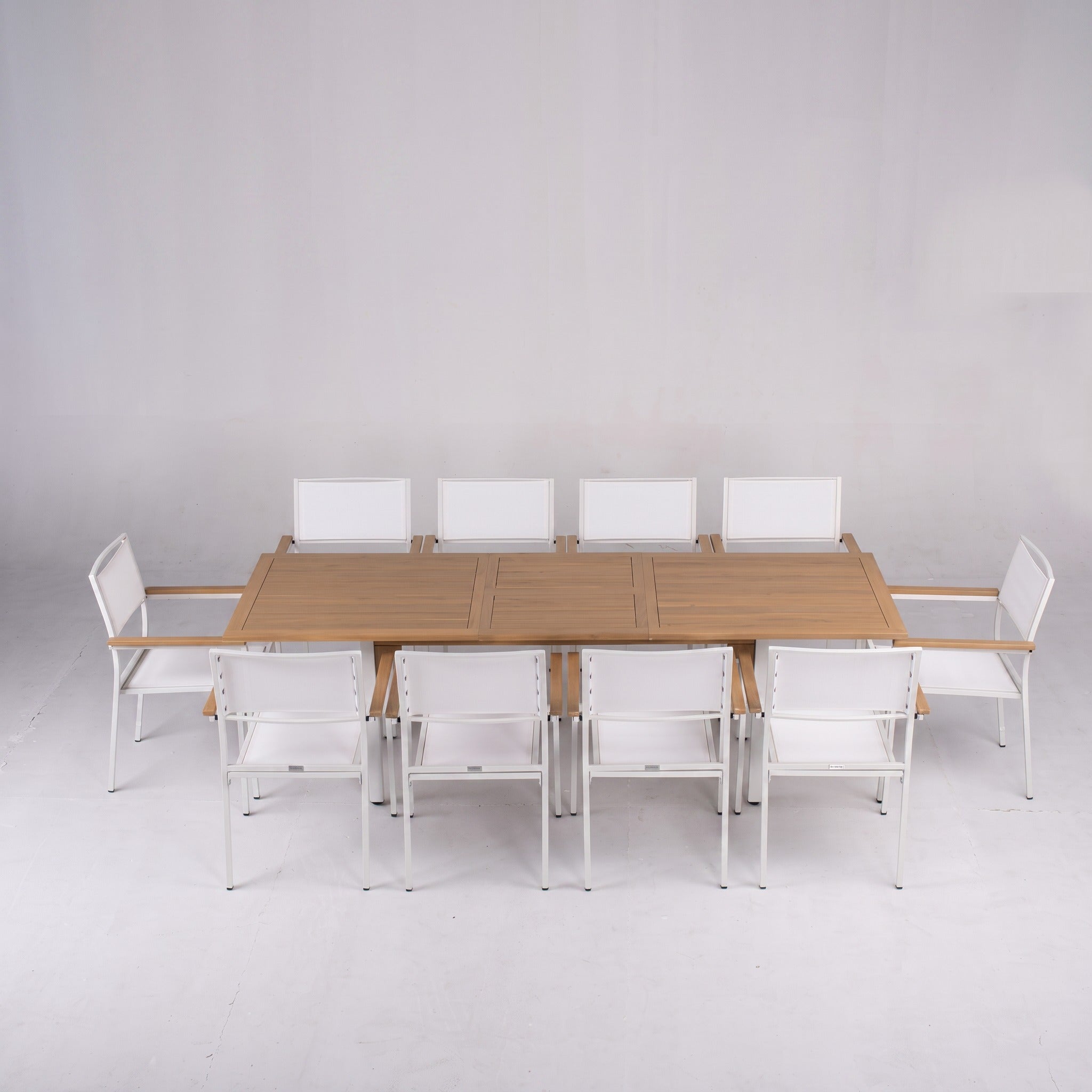 Comedor de Jardín Niza 10 Plazas — Mesa y Sillas Apilables | Blanco — vista 2