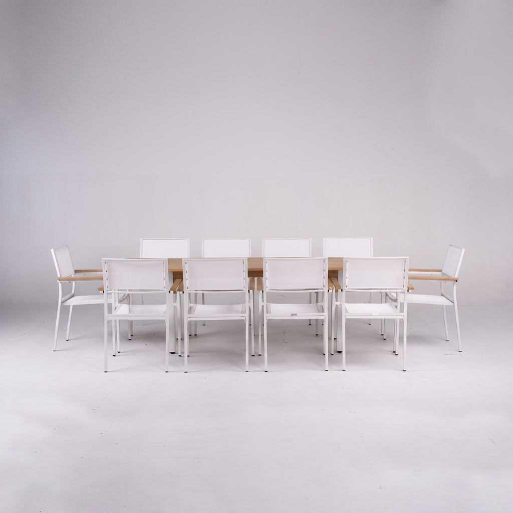 Comedor de Jardín Niza 10 Plazas — Mesa y Sillas Apilables | Blanco — vista 3