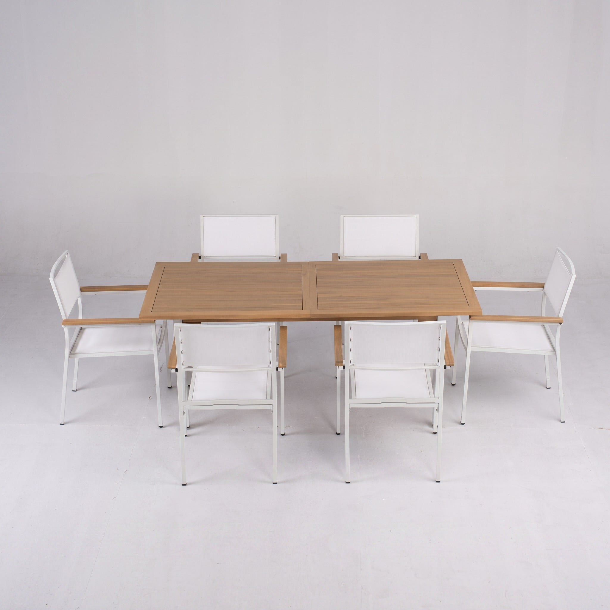 Comedor de Jardín Niza 6 Plazas — Mesa y Sillas Apilables | Blanco — vista 2