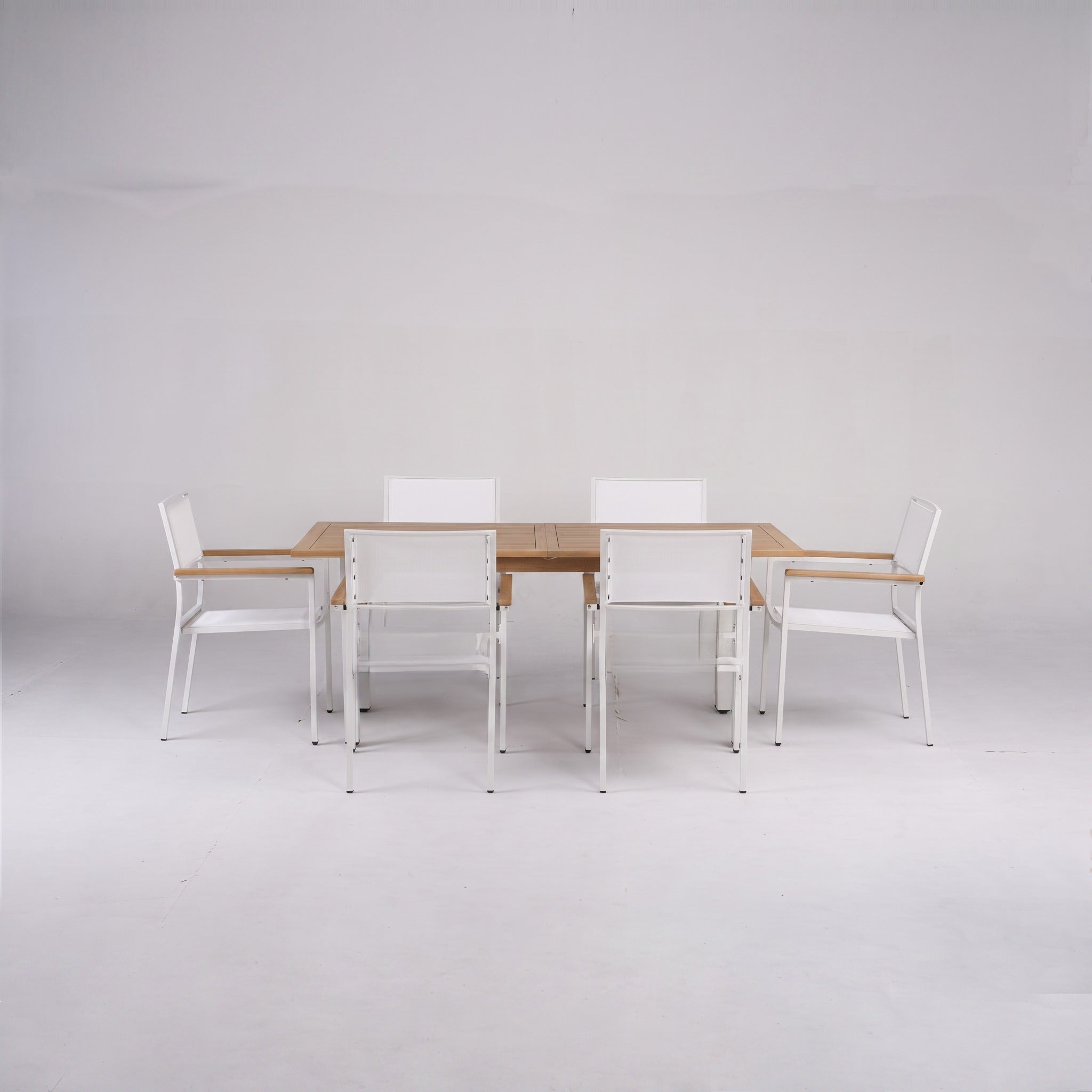 Comedor de Jardín Niza 6 Plazas — Mesa y Sillas Apilables | Blanco — vista 3