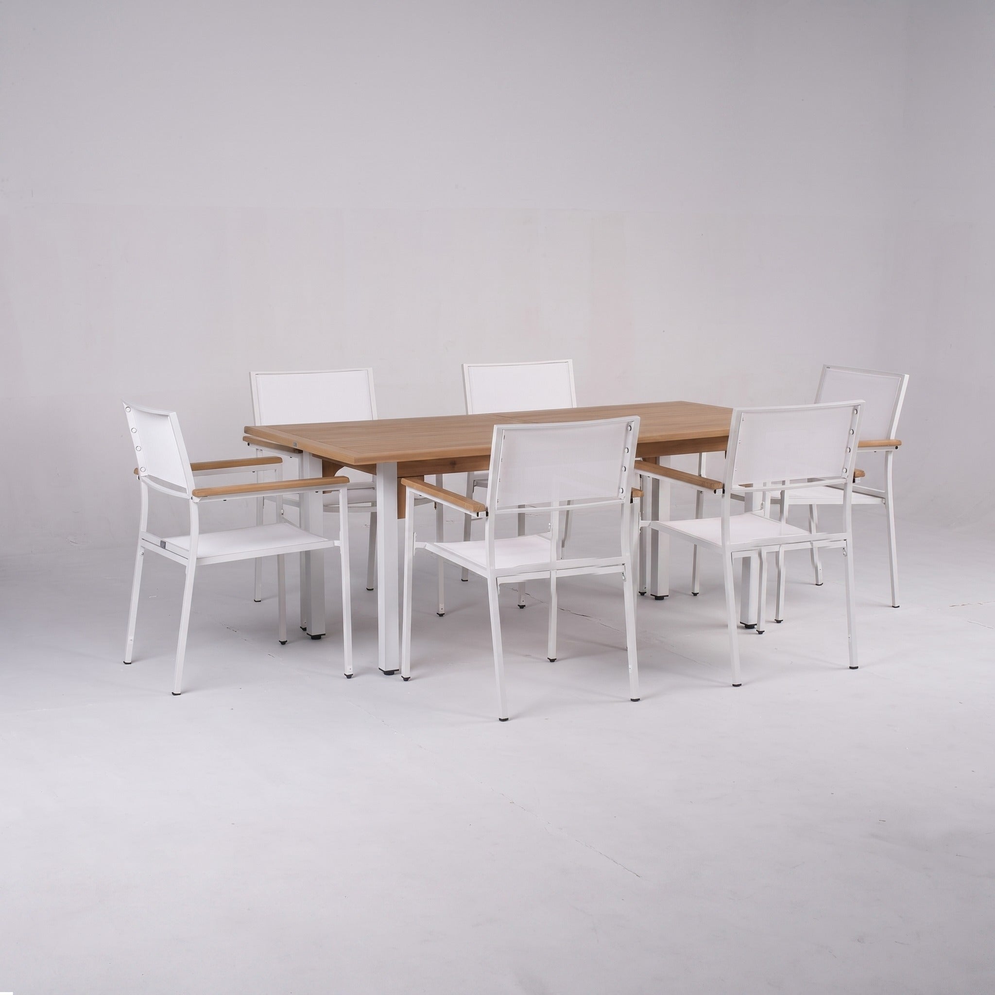 Comedor de Jardín Niza 6 Plazas — Mesa y Sillas Apilables | Blanco — vista 4