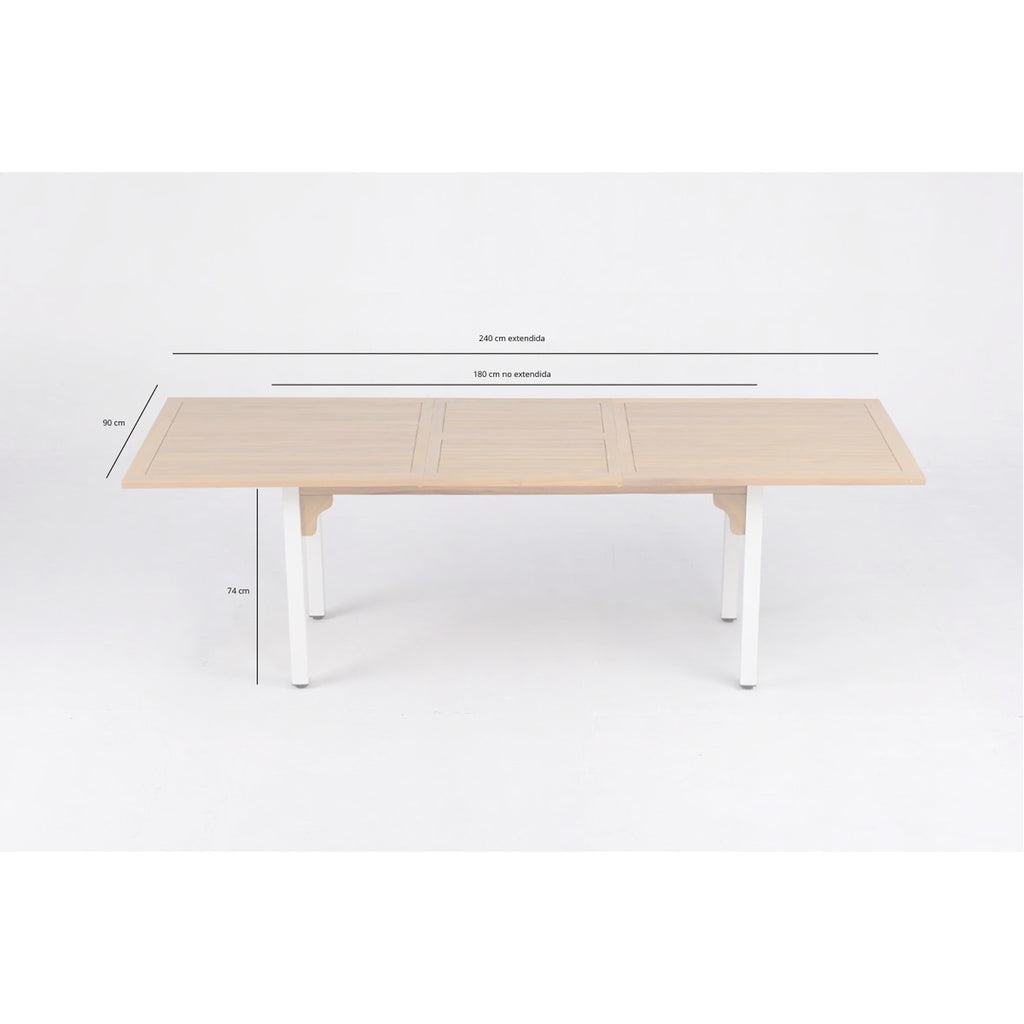 Comedor de Jardín Venecia 10 Plazas — Mesa Alta, Acero y Ratán