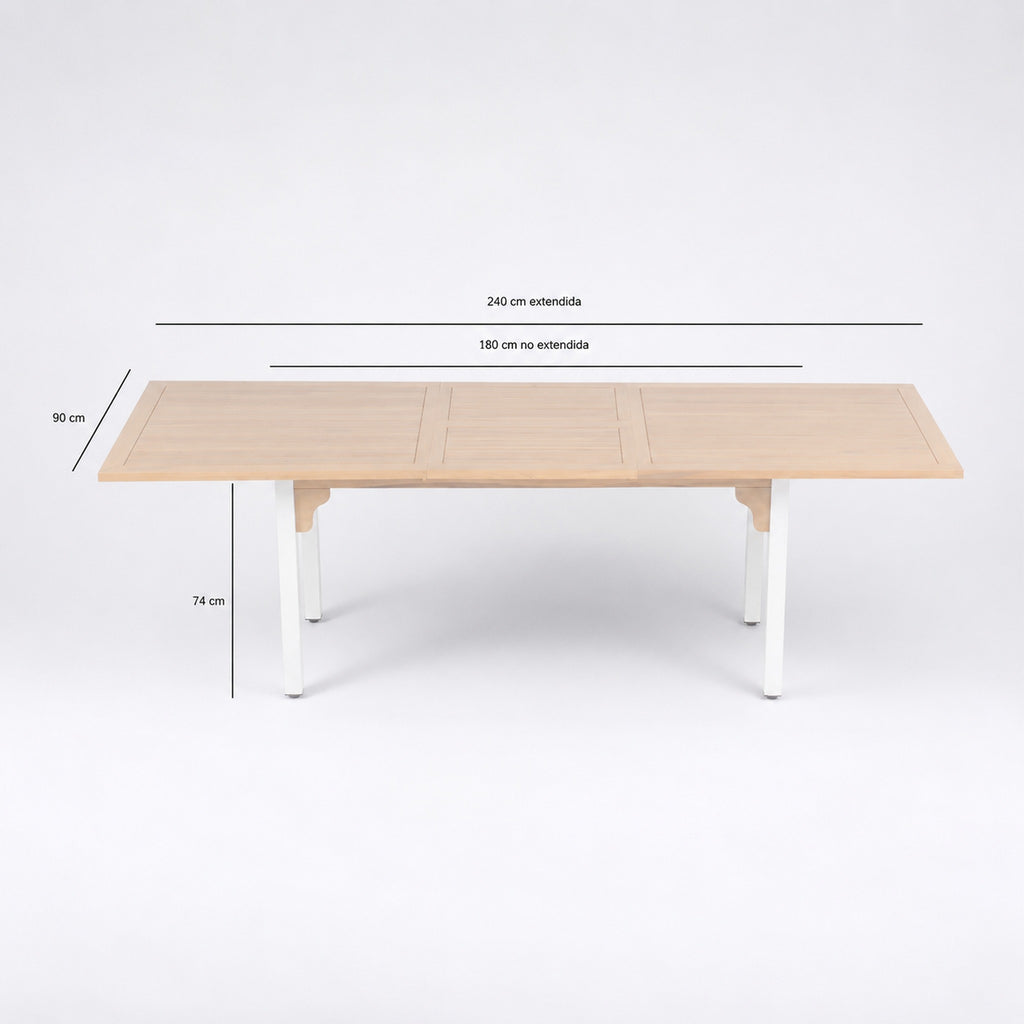 Medidas de la mesa de comedor de jardín Venecia extensible 180-240 cm